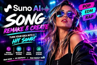 remake suno ai song, ai song, recreate ai song and track making for your music