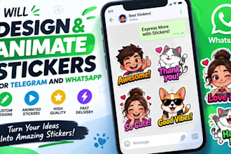 design and animate sticker for whatsapp and telegram