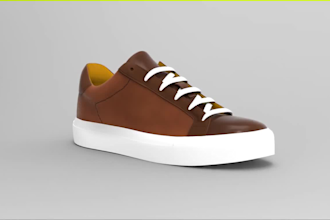 create a realistic 3d shoe model with photorealistic