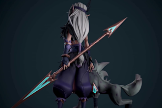 sculpt and rig stylized 3d character, semi realistic, game ready assets for ue5