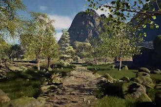 create 3d forest environment, forest landscape, for ue5 game