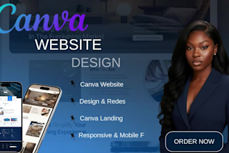 make responsive canva website design and canva landing page