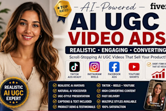 create realistic ai ugc video talkinghead and tiktok video ads in english french