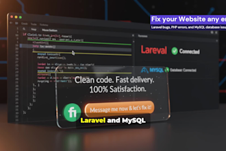fix laravel bugs, PHP errors, and mysql database issues