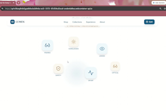 design a modern, responsive website UI like this eyewear store