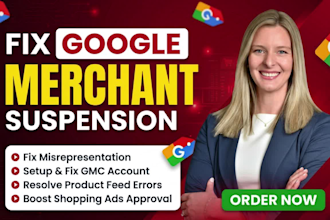 fix gmc suspension and misrepresentation for shopify shopping ads