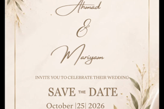 design muslim wedding invitation card, nikah walima ecard
