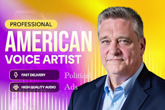 produce a political voiceover ad in american english