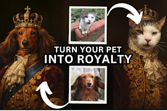 turn your pet into a royal portrait painting