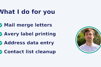 do mail merge and avery label data entry for your mailing list