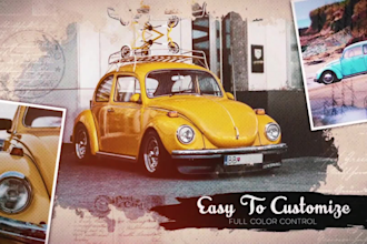 create classic vintage slideshow opener photos and videos