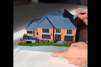 do 3d modeling and printing house, architecture, residence