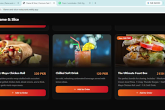 build a responsive restaurant website with shopping card