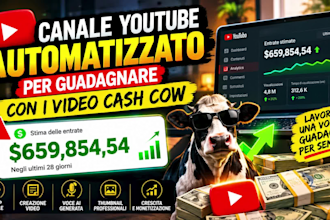 crea un canale youtube per sviluppare video cash cow e generare entrate