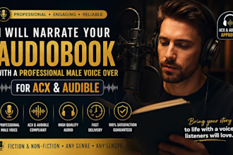 narrate your audiobook, male voice over for acx and audible