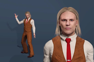 add rig to 3d avatar,unreal physics,livestream model,glb,vrm file,facial,animate