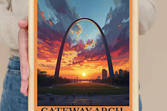 design a minimalist national park wall art print using canva