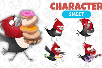 draw kids character design for children book illustration