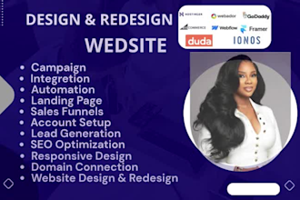 design godaddy, bigcommerce, webador, webflow, duda