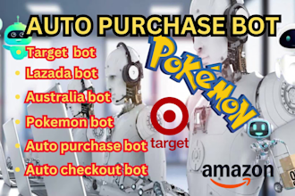 build an auto purchase bot, auto checkout bot and restock monitoring bot