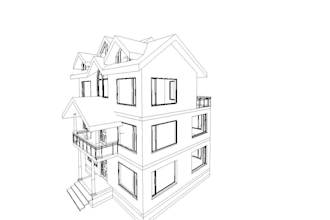 design modern minimalist house exterior in 3d