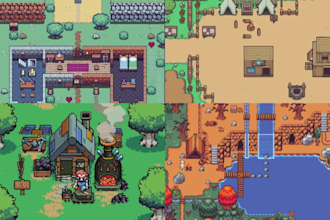 do topdown pixel art tileset sprite sheet tilemap pixel art animation background