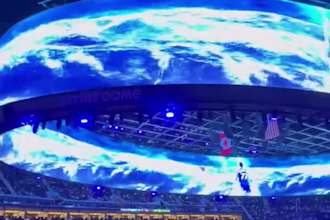 create basketball arena, stadium led ads, digital billboard, ribbon boards ads