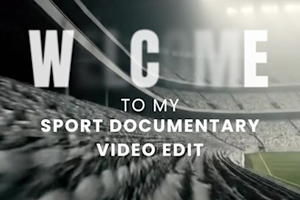 do documentary video edit, soccer football, history, youtube sport highlights