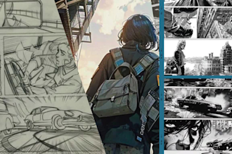 draw comic book pages, graphic novel art, comic strips as comic artist