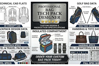 design bag tech pack for backpack, duffel bag, golf bag and handbag