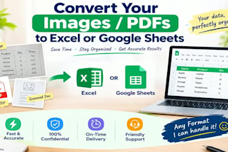 convert PDF and images to excel or google sheets