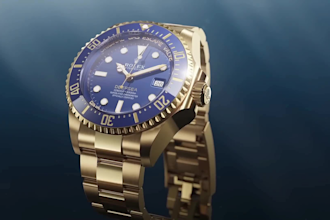 create photorealistic 3d watch animation, 3d watch rendering, 3d watch modeling
