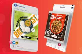 design food social media posts with unlimited revision