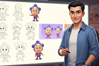 2d character design and story animation in adobe animate cc