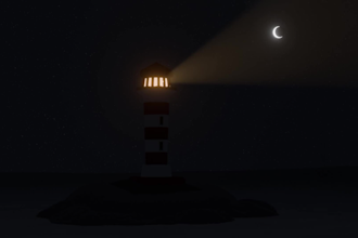 create an atmospheric looping 3d animation or low poly scene