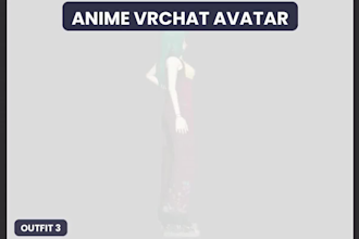 create a custom anime vrchat avatar, vrc avatar, 3d model VR character quest, pc