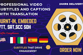 translate add english french spanish dutch caption or subtitle to video vtt srt