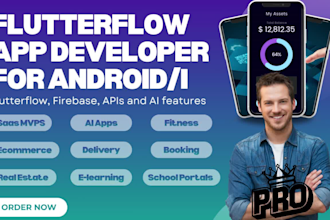 turn figma to flutterflow android or IOS app mvp with firebase or integrate API