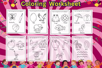 do kindergarten educational worksheet,tracing books, kids workbook for kdp, etsy
