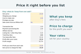 create a custom etsy profit tracker spreadsheet in google sheets or excel