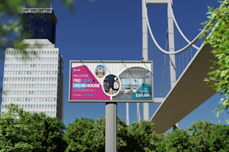 design eye catching real estate billboard or signage