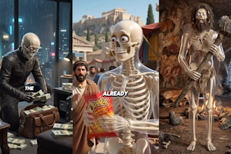 create viral ai skeleton videos for tiktok and youtube shorts