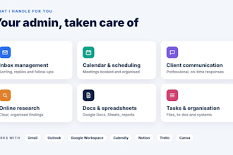 be your virtual assistant for admin and business support