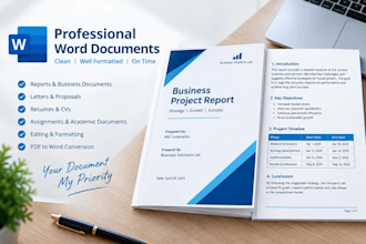 create professional word documents, reports and formatting