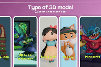 design cute 3d character for toy, blind box figure printable