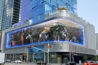 create 3d anamorphic billboard animation for ooh and dooh advertising