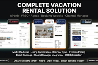 create optimize airbnb listing vrbo agoda booking website for vacation rentals