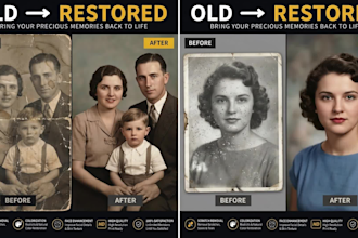 restore old photo, colorize, editing, retouching professionally