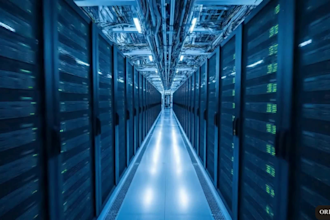 create realistic 3d ai data center, storage and server facility design