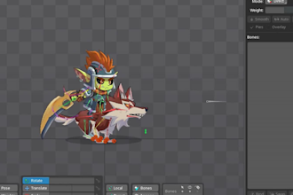 create 2d game asset and animation with spine and unity
